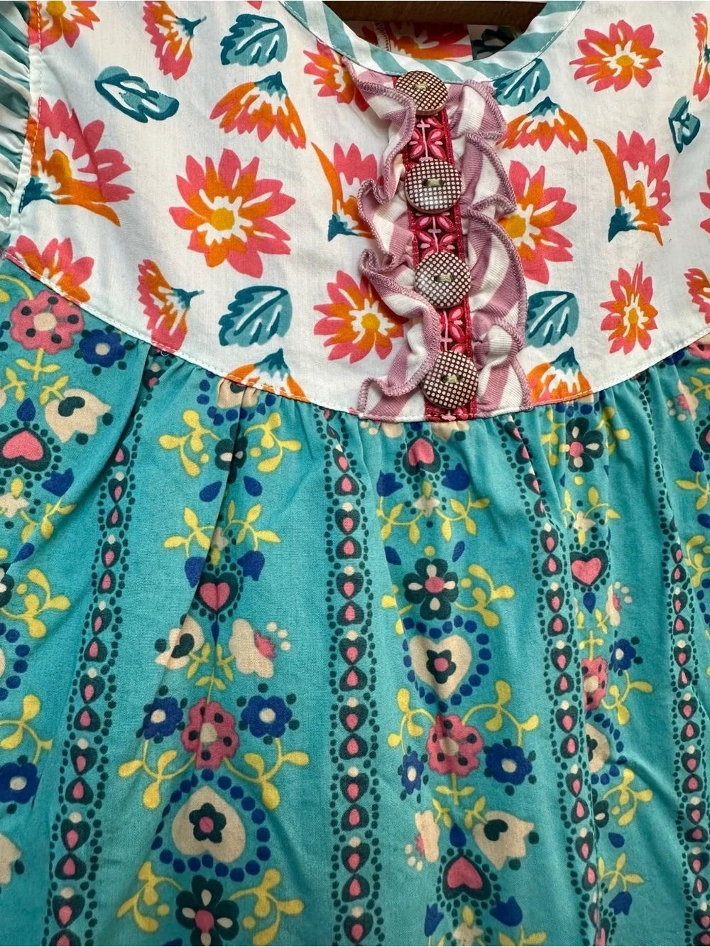 Matilda Jane Teal & Coral Fall Floral Tunic